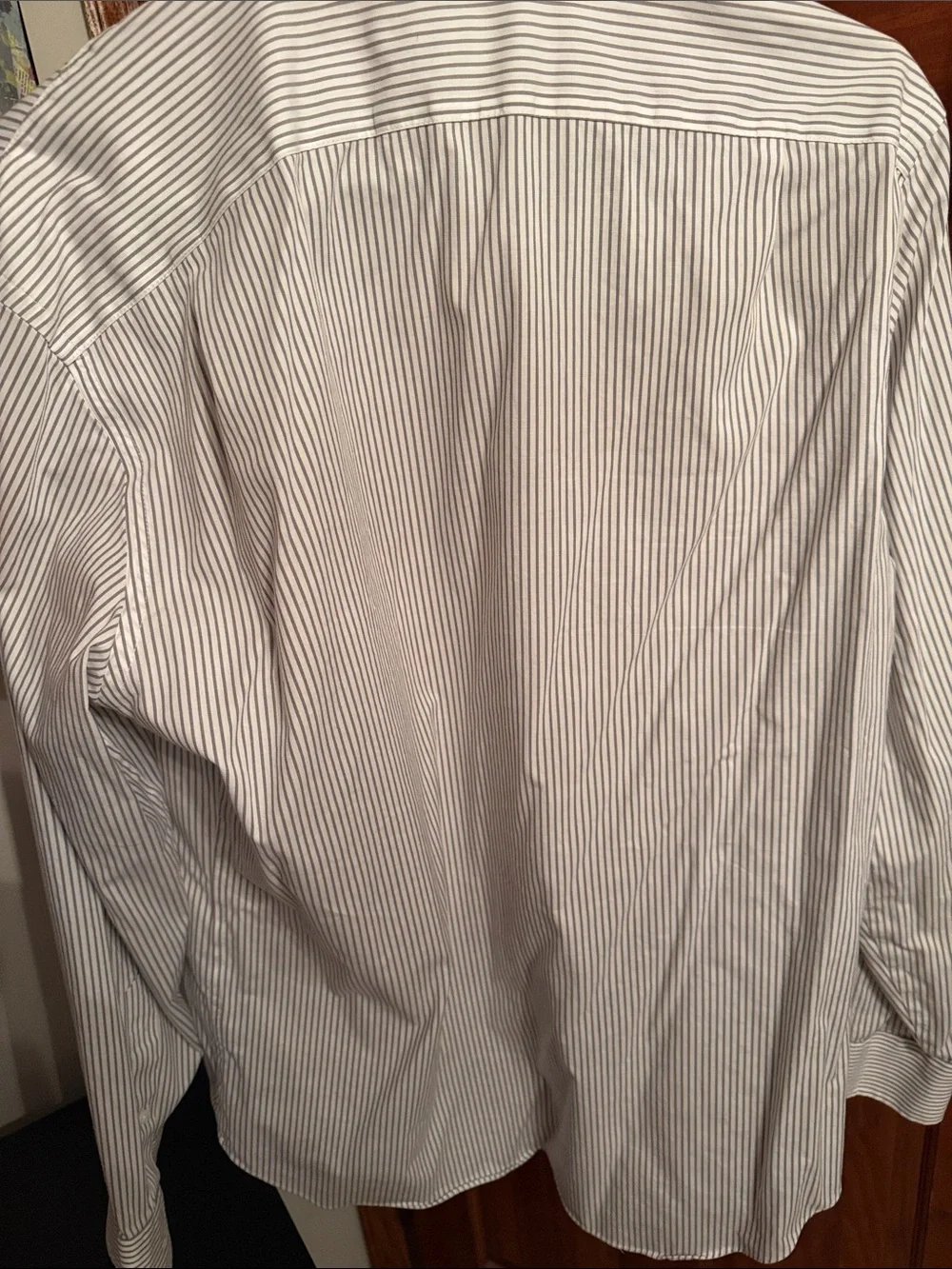 J. Crew Slim Fit White & Gray Striped Dress Shirt